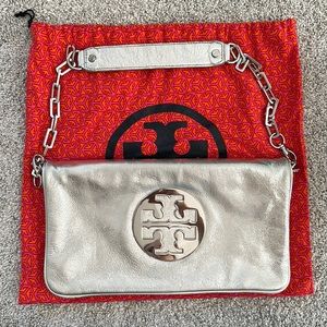 Tory Burch Silver Purse with Removable Strap